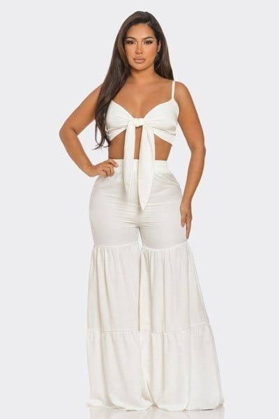 Out in Miami Ruffle Wide Leg Pants Set