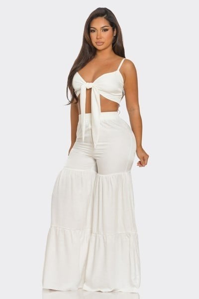 Out in Miami Ruffle Wide Leg Pants Set